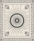 Sunburst Mandala Decorative Bordered Rug