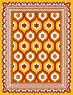Retro Floral Geometric Pattern Rug