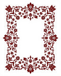 Intricate Floral Vine Border Design Rug
