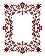 Intricate Floral Vine Border Design Rug