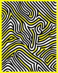 Bold Yellow And Black Maze Pattern Rug