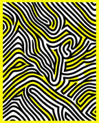 Bold Yellow And Black Maze Pattern Rug