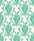 Elegant Teal Ivory Floral Pattern Rug