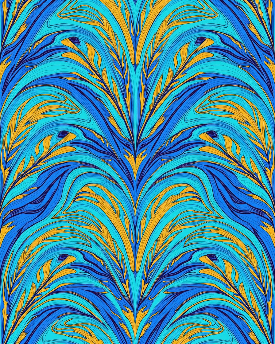 Oceanic Abstract Swirl Pattern Rug