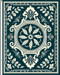 Vintage Floral Frame Mandala Design Rug