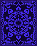 Bold Blue Mandala Pattern Rug