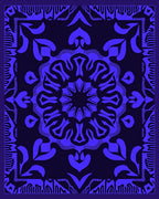 Bold Blue Mandala Pattern Rug