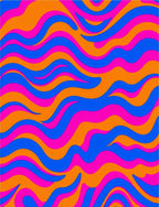 Retro Swirls Bold Color Pattern Rug