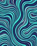 Vivid Aqua Swirl Pattern Rug