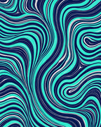 Vivid Aqua Swirl Pattern Rug
