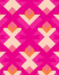 Vibrant Pink Geometric Blossom Pattern Rug