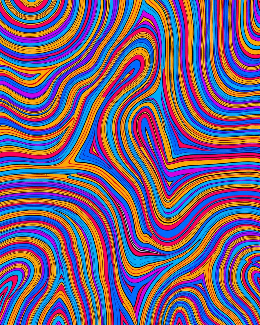 Vibrant Swirls Flowing Pattern Rug