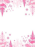 Whimsical Pink Floral Meadow Silhouette Rug