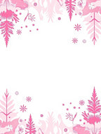 Whimsical Pink Floral Meadow Silhouette Rug