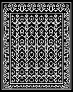 Intricate Floral Damask Stylized Pattern Rug