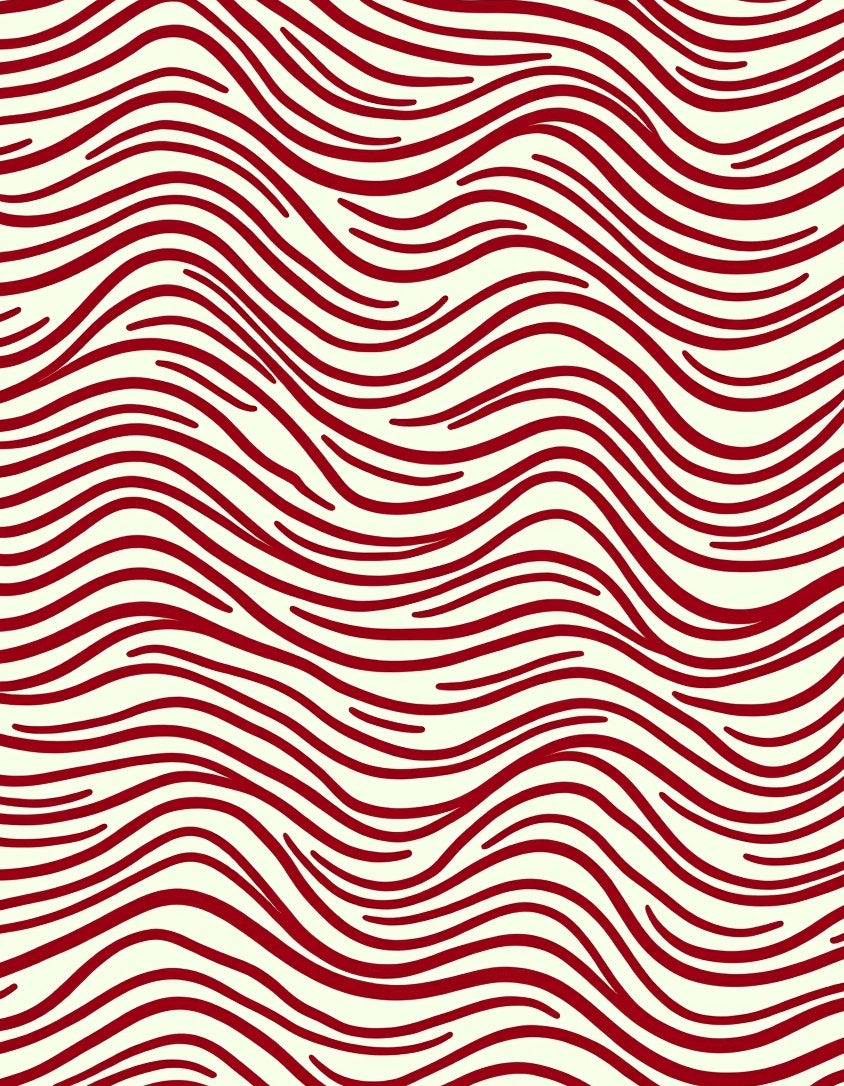 Crimson Wave Pattern Design Rug
