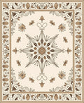 Elegant Floral Scrollwork Medallion Design Rug