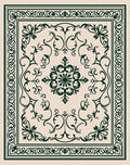 Ornate Floral Scrollwork Pattern Rug