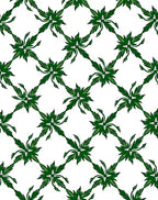 Green Leaf Lattice Pattern Rug