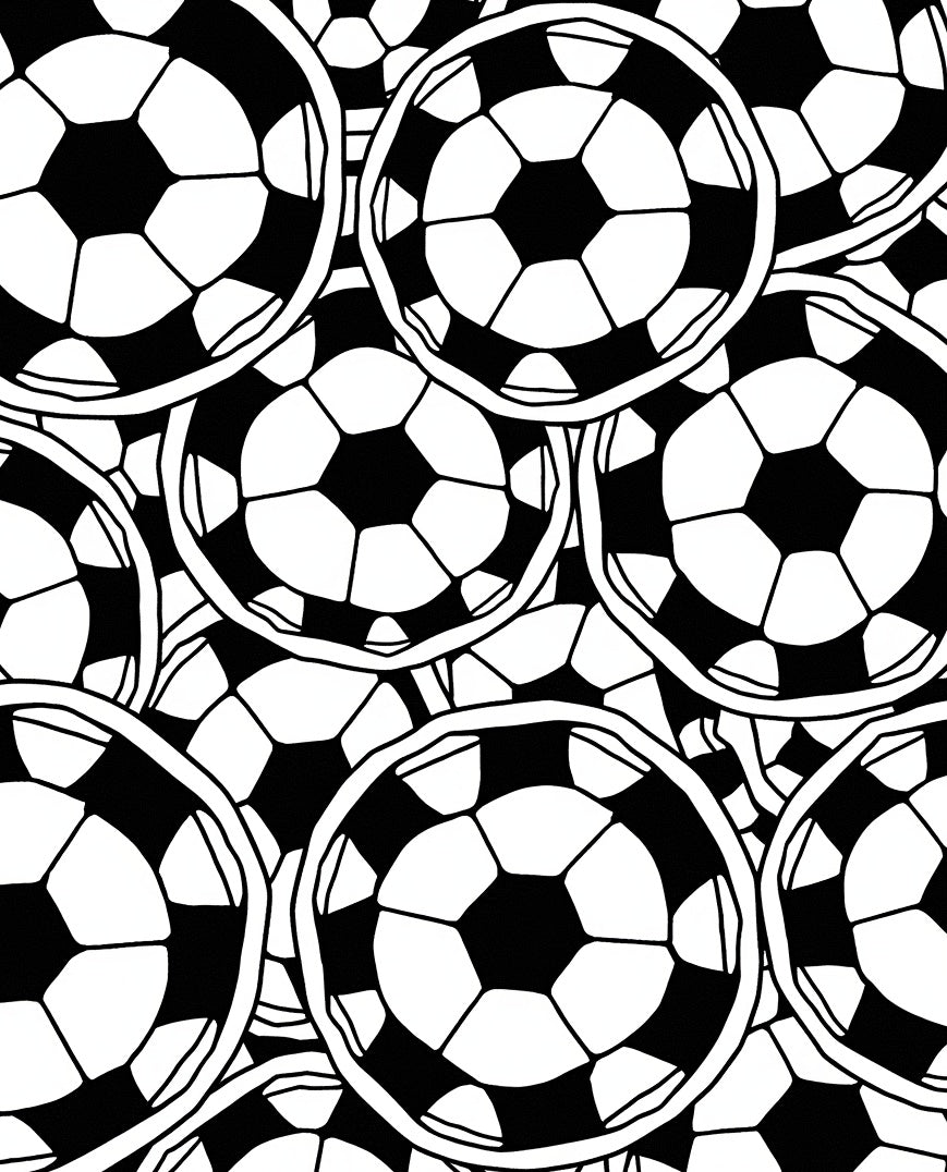Classic Soccer Ball Pattern Print Rug