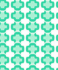 Modern Aqua Interlocking Shape Pattern Rug