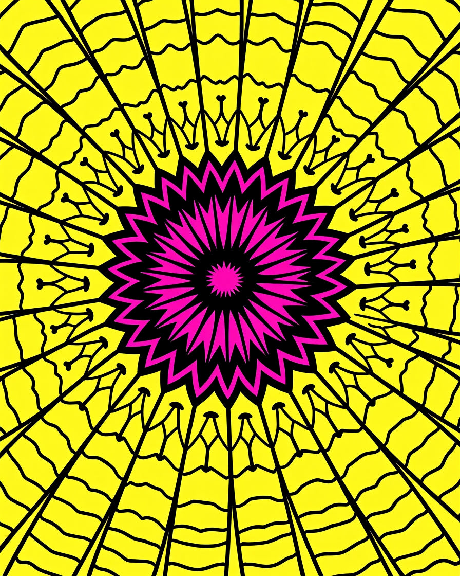 Vibrant Geometric Sunburst Rug