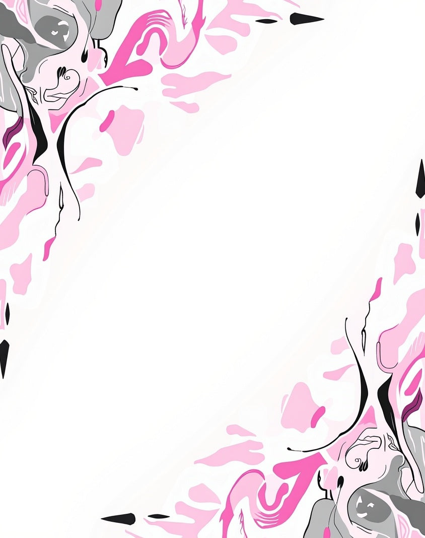Abstract Pink Gray Fluid Strokes Rug