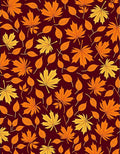 Autumn Leaves Pattern in Warm Tones Rug