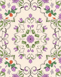 Floral Medallion Pattern With Purple Accents Rug