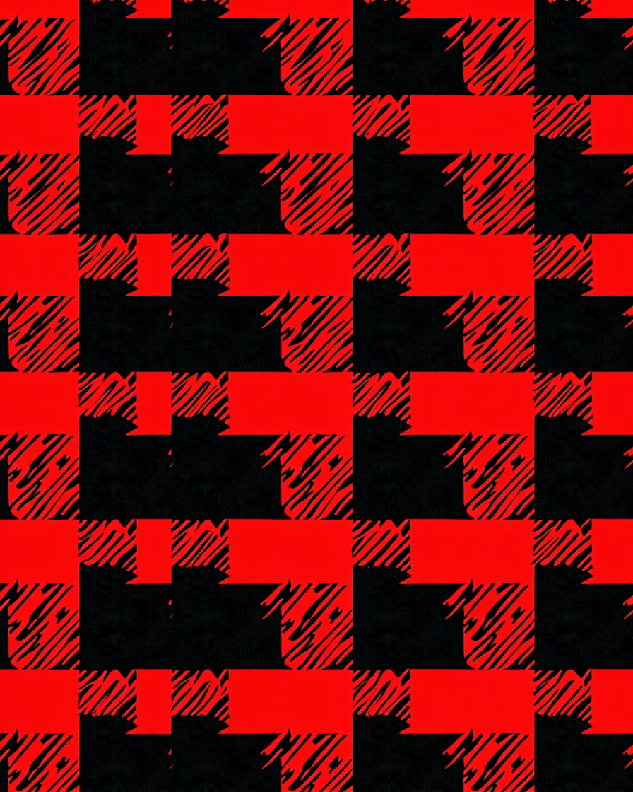 Bold Red Black Buffalo Check Design Rug