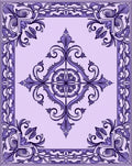 Ornate Lavender Lilac Floral Pattern Rug