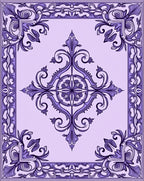 Ornate Lavender Lilac Floral Pattern Rug