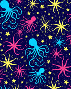 Vibrant Octopus Star Sprinkle Pattern Rug