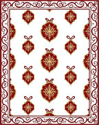 Elegant Red Gold Ornament Pattern Rug