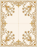 Elegant Gold Swirl Floral Pattern Rug