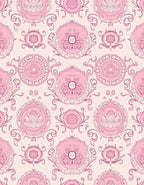 Pink Floral Medallion Pattern Rug