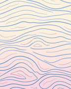 Abstract Wavy Blue Pink Pattern Rug
