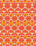 Orange Yellow Floral Geometric Pattern Rug