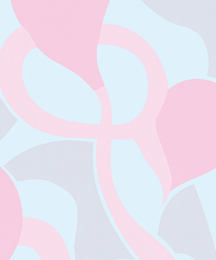 Soft Pink Blue Organic Flow Rug