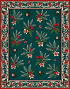 Floral Leafy Vintage Tropical Pattern Rug