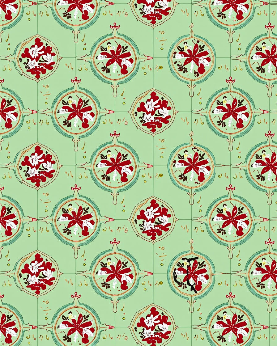 Whimsical Floral Medallion Pattern Rug