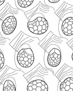 Abstract Black and White Geometric Circles Rug