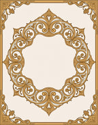 Golden Oval Swirl Filigree Outline Rug