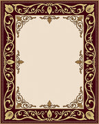 Ornate Floral Swirl Border Design Rug