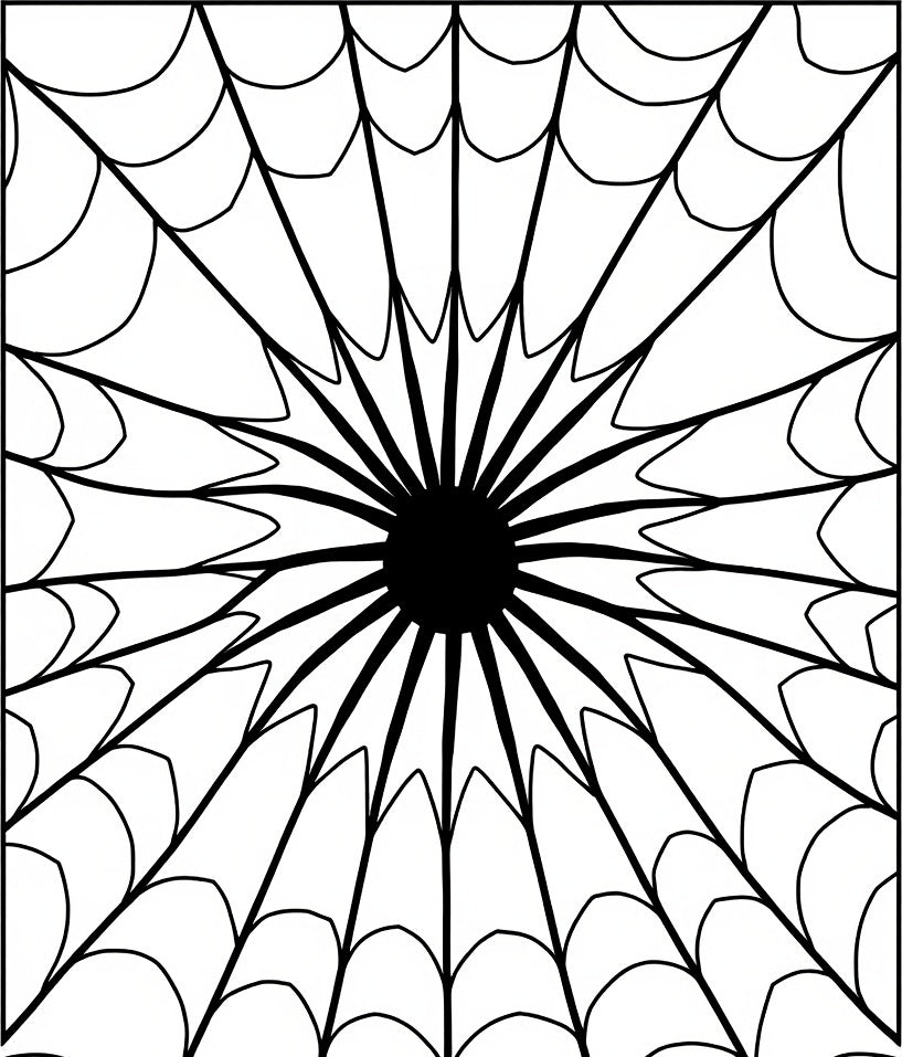 Geometric Spiderweb Pattern Rug