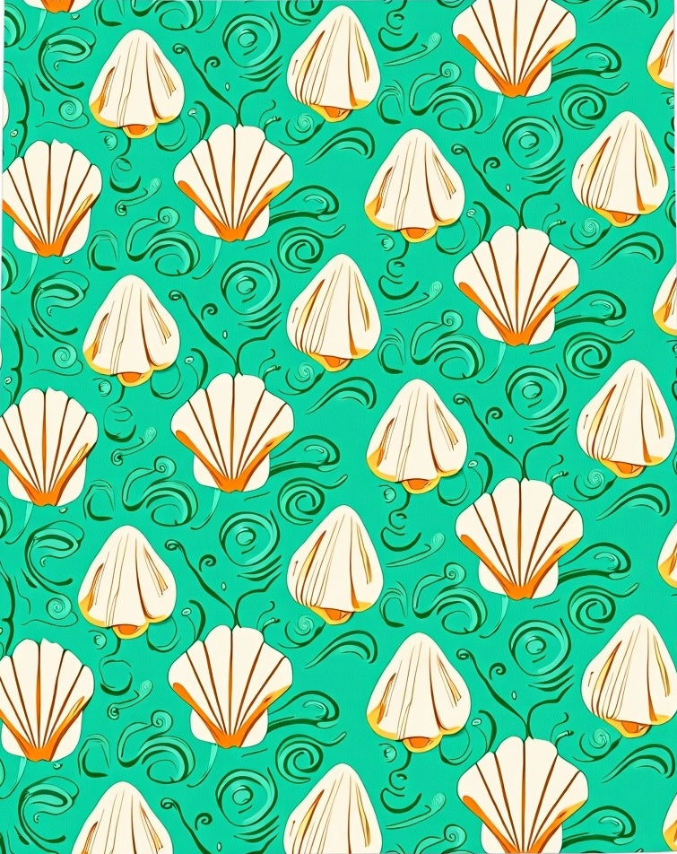 Coastal Seashell Pattern Design Rug