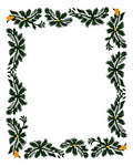 Green Leafy Border With Yellow Accents Rug