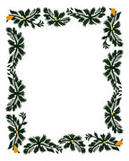Green Leafy Border With Yellow Accents Rug