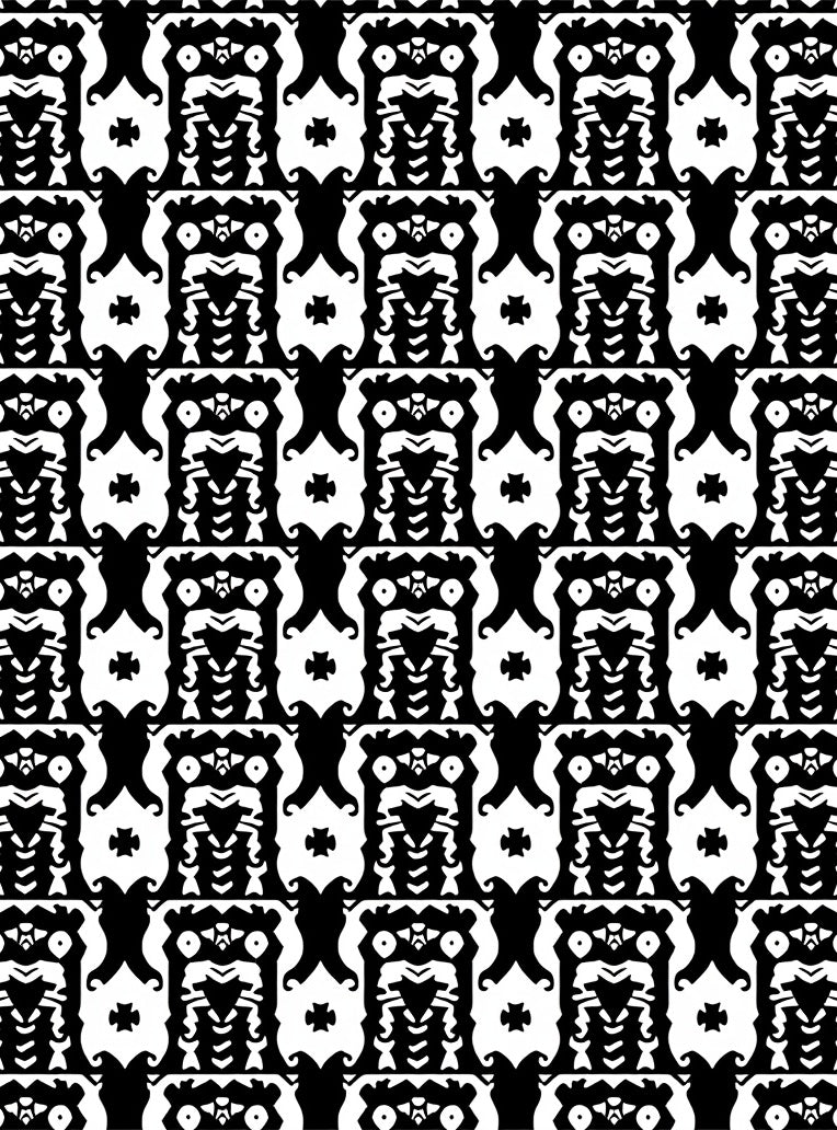Bold Black White Abstract Pattern Rug