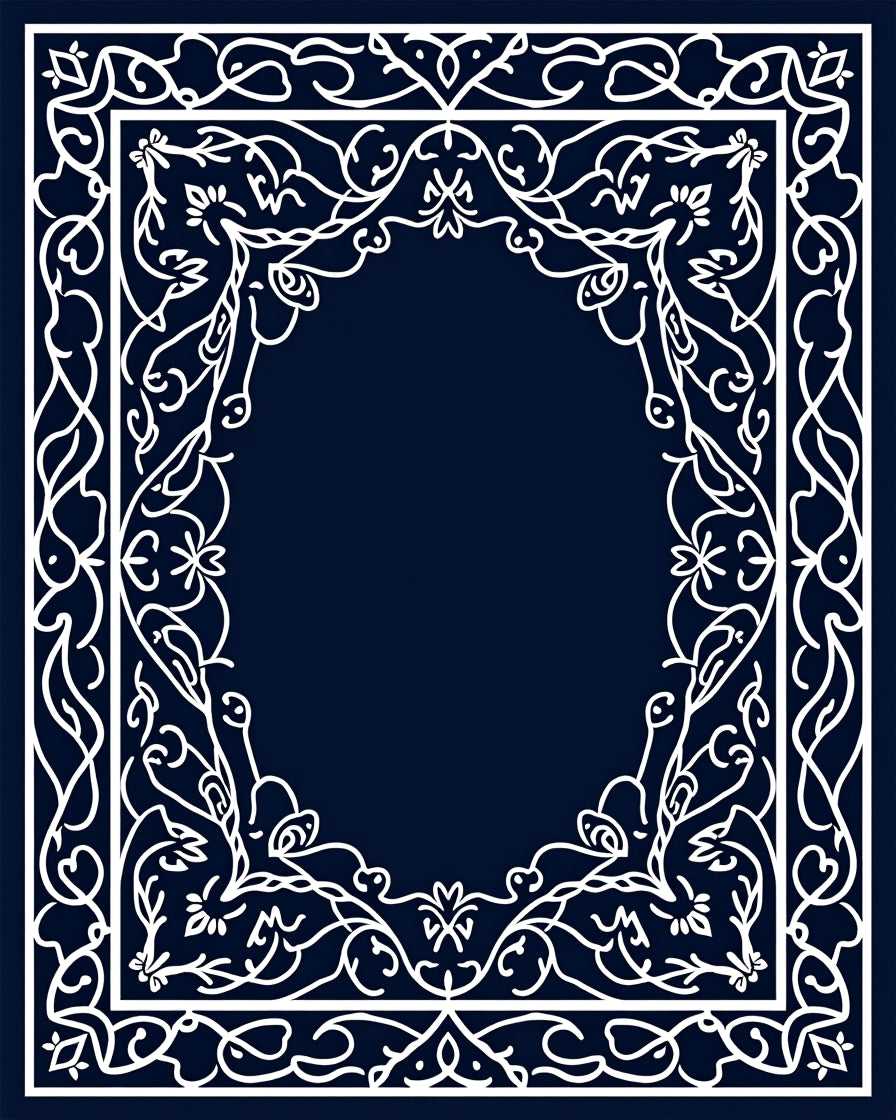 Elegant Floral White Border Design Rug